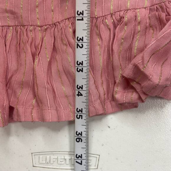 Boston Proper Dress Womens Large Pink Gold Striped Beaded Silver Fringe Low Back - Picture 13 of 15